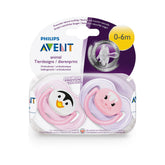 Avent Soother 0-6m Animal Bpa Free Twin Pack